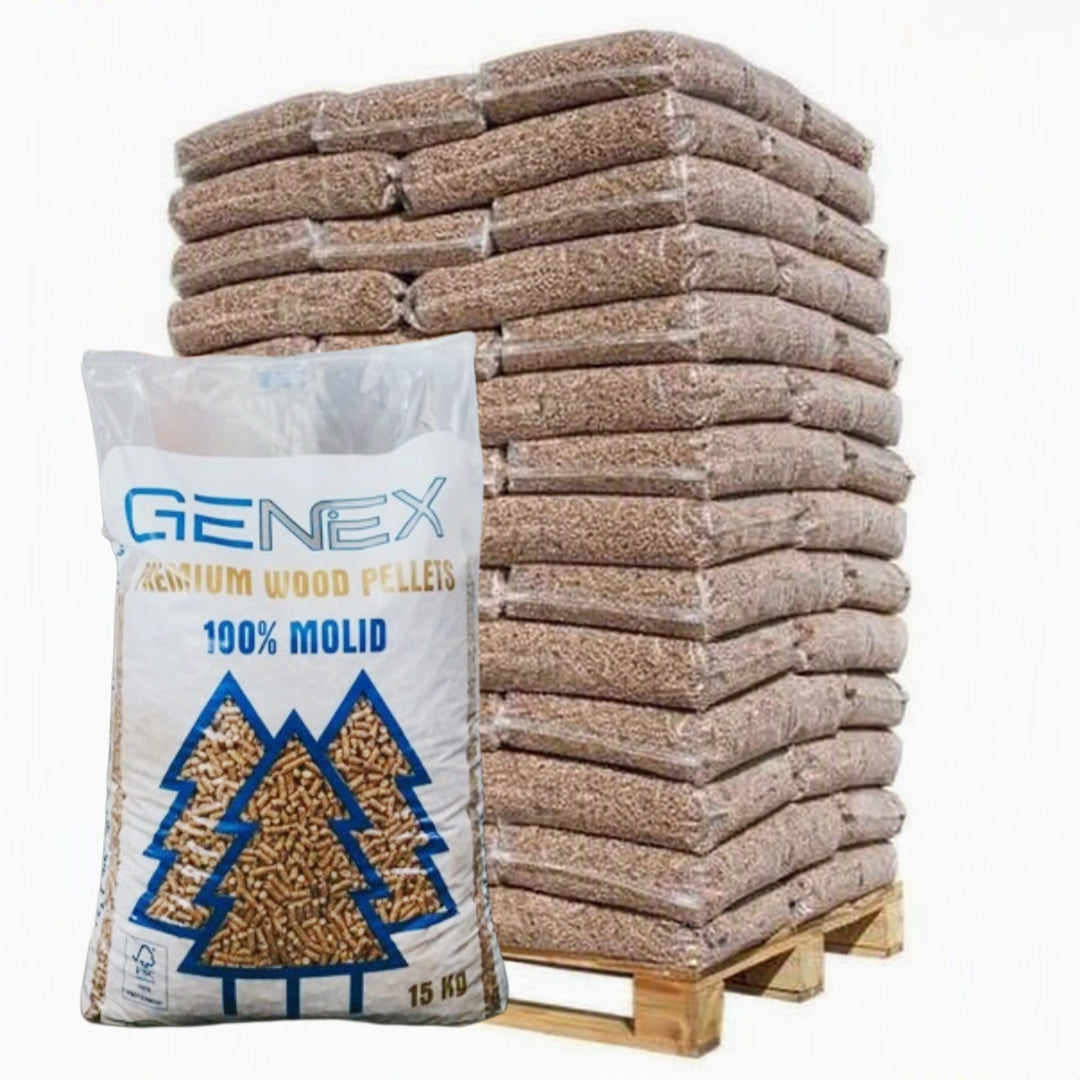Pellet di legno Genex ENplus A1-Bancale da 66 sacchi da 15kg