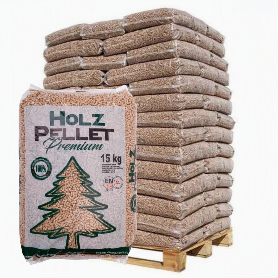 Pellet di legno Holz Premium pellet  100% Abete ENplusA1 – Bancale 70 sacchi da 15kg