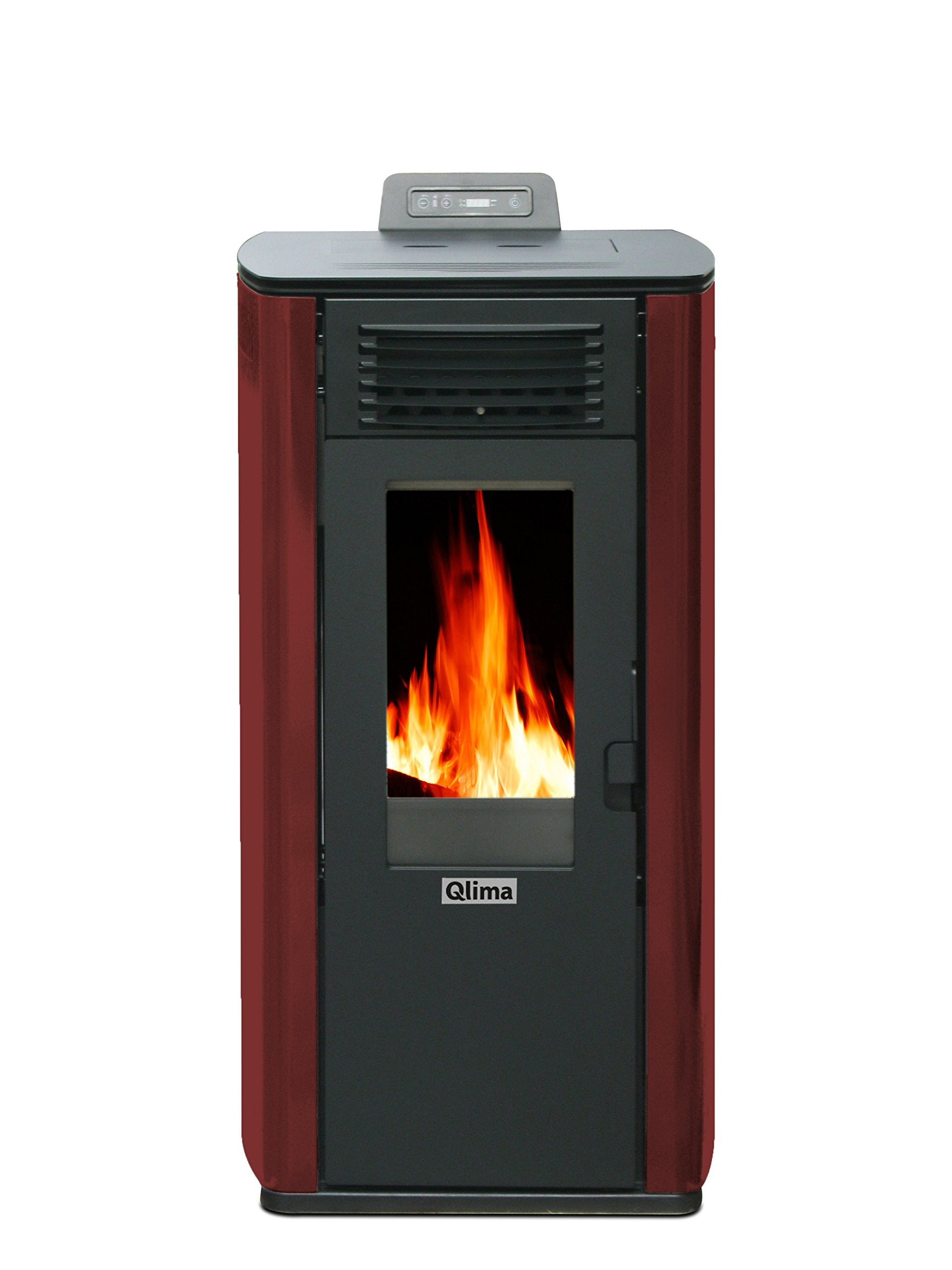 STUFA A PELLET QLIMA FIORINA 74 S-LINE 7,45 KW IN ACCIAIO GRIGIA AD ARIA VENTILATA