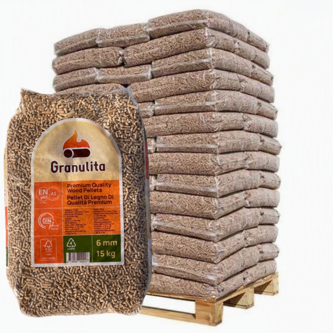 Pellet di legno Granulita Din/EnplusA1– Bancale da 70 sacchi da 15kg
