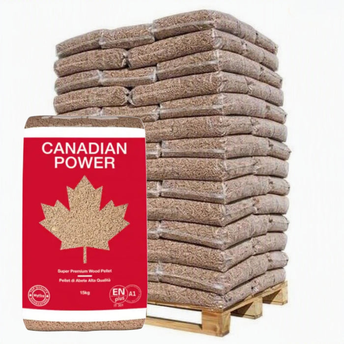Pellet di legno Canadian power ENplus A1—Bancale da 72 sacchi da 15kg